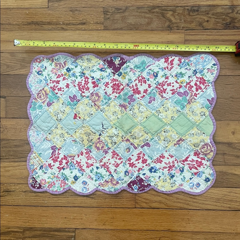 Vintage Floral Patchwork Quilted Mat